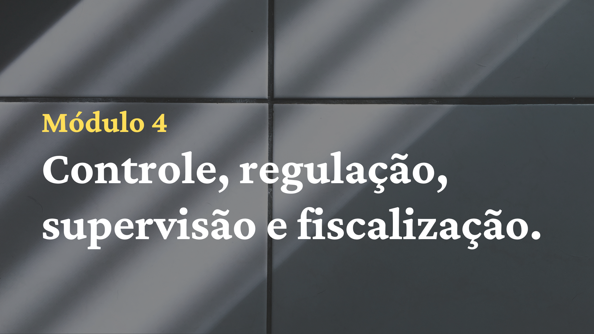 4º Mód.: Controle, regulação, supervisão e fiscalização. 