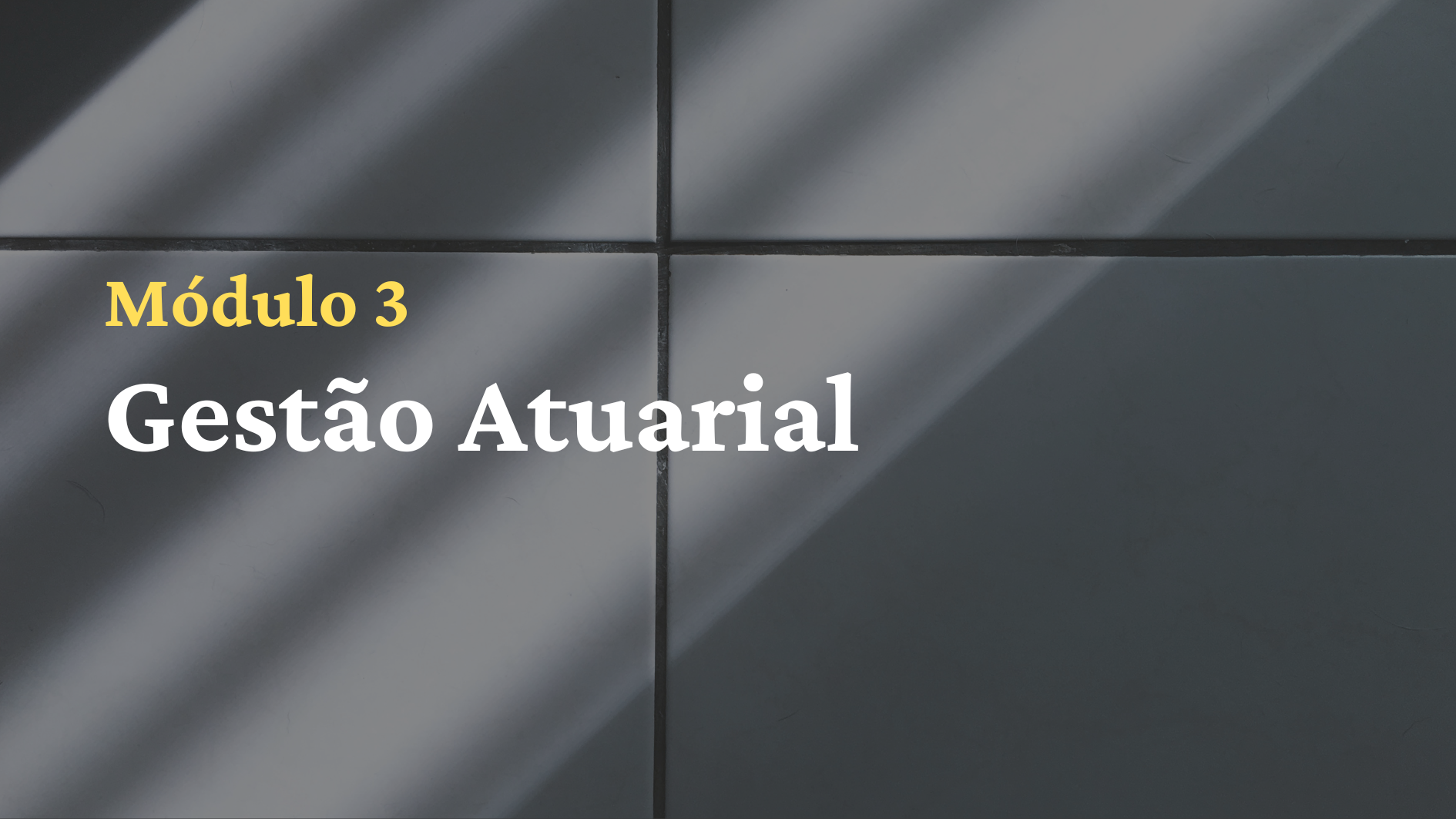 3º Mód.: Gestão Atuarial.